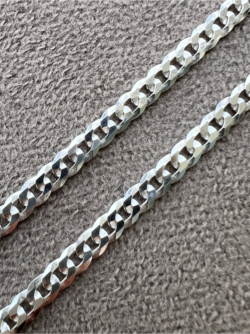 Sterling Silver Flat Cuban Link Chain Necklace 20”